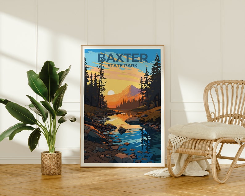 Baxter Reiseposter, Maine Wandkunst, Maine Druck, Baxter Poster, Natur Poster, Maine Poster