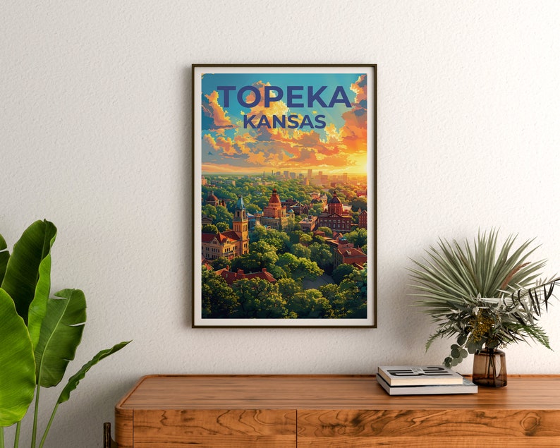 Topeka Poster, Topeka Print, Kansas Art, Kansas Print, Topeka Travel Poster, Kansas Poster, Kansas Gift