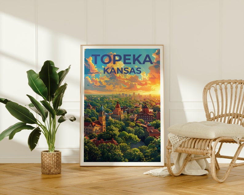 Topeka Poster, Topeka Print, Kansas Art, Kansas Print, Topeka Travel Poster, Kansas Poster, Kansas Gift