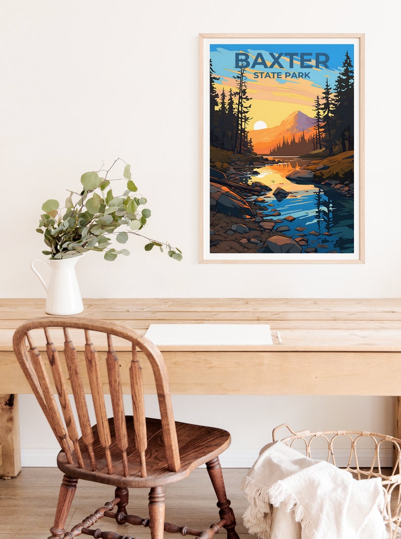 Baxter Reiseposter, Maine Wandkunst, Maine Druck, Baxter Poster, Natur Poster, Maine Poster