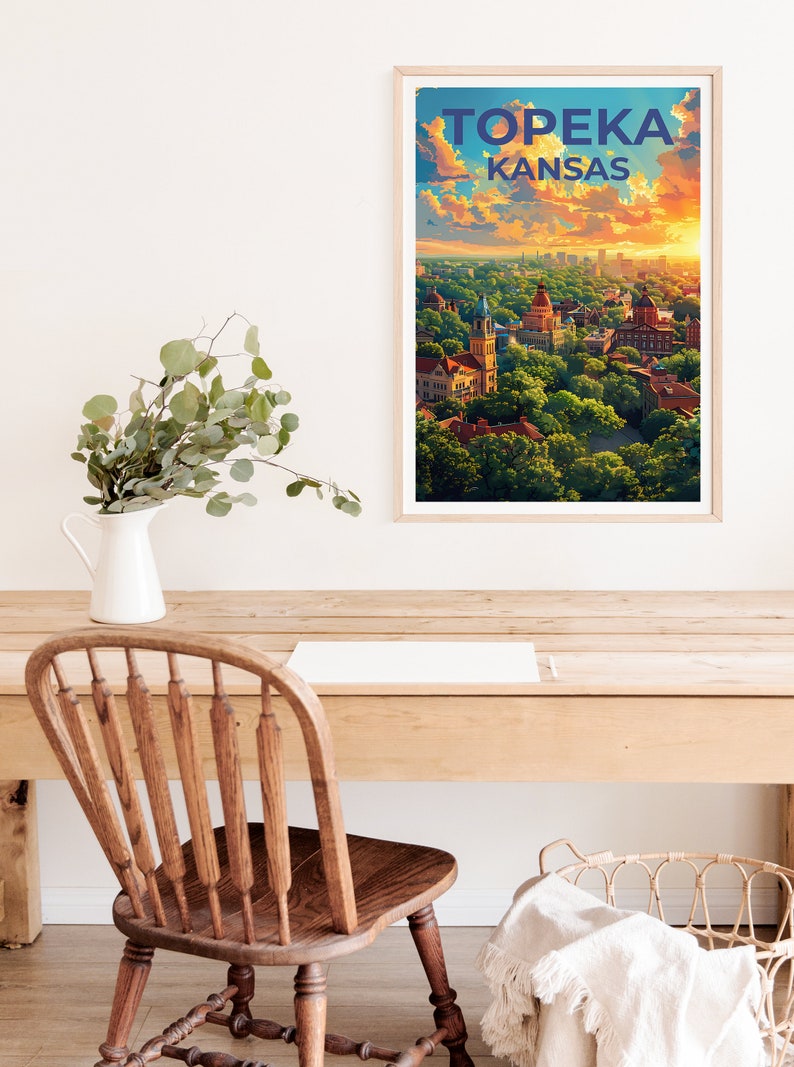 Topeka Poster, Topeka Print, Kansas Art, Kansas Print, Topeka Travel Poster, Kansas Poster, Kansas Gift