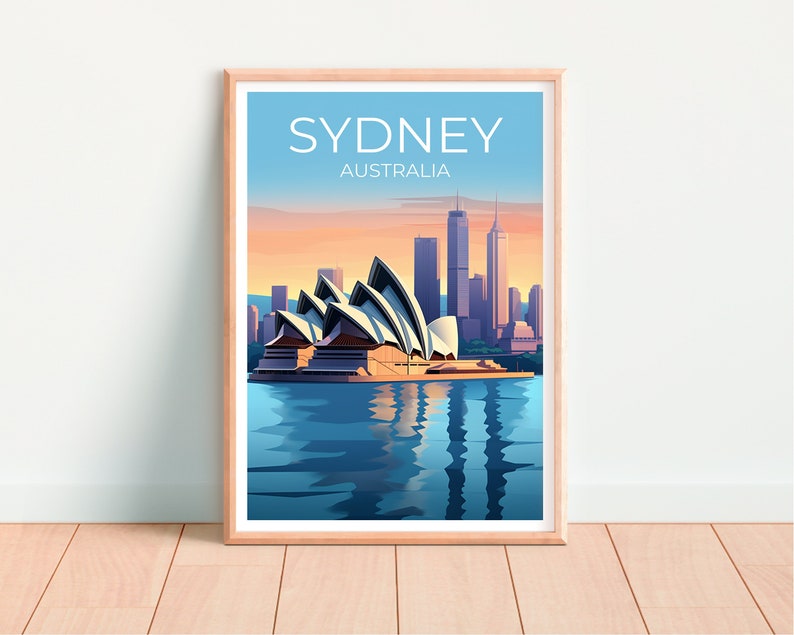 Sydney Travel Poster, Australia Wall Art, Australia Print, Sydney Poster, Sydney Opera House Poster, City Poster