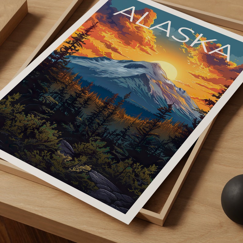 Alaska Poster, Alaska Print, Wilderness Art, Alaskan Wilderness Print, Alaska Travel Poster, Hiking Gift