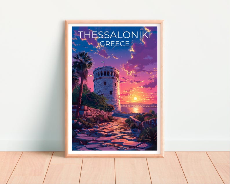 Thessaloniki Print Poster, Greece Wall Art, Thessaloniki Poster, Travel Gift Idea, Thessaloniki Illustration, Europe Poster