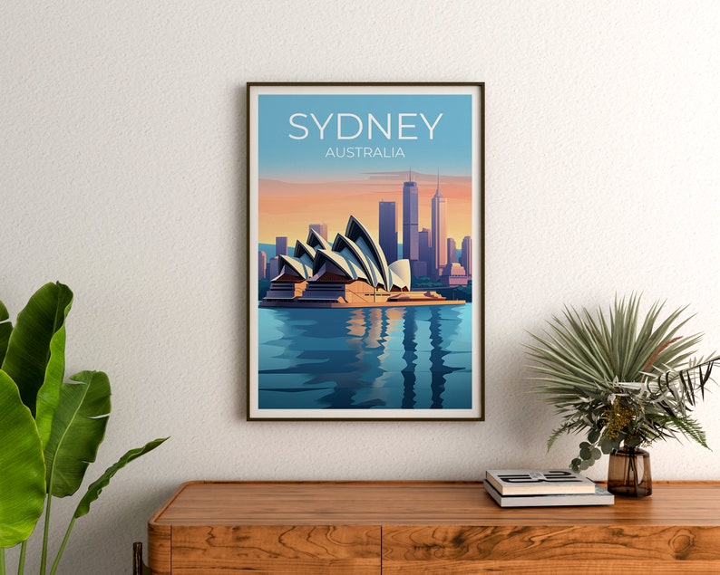 Sydney Travel Poster, Australia Wall Art, Australia Print, Sydney Poster, Sydney Opera House Poster, City Poster
