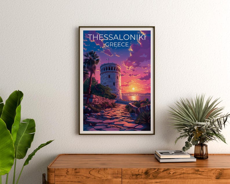 Thessaloniki Print Poster, Greece Wall Art, Thessaloniki Poster, Travel Gift Idea, Thessaloniki Illustration, Europe Poster