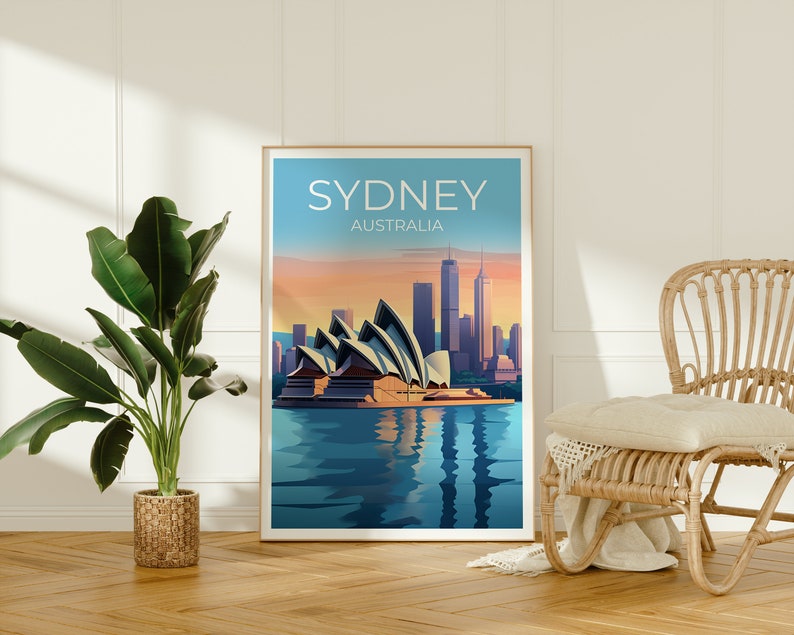 Sydney Travel Poster, Australia Wall Art, Australia Print, Sydney Poster, Sydney Opera House Poster, City Poster