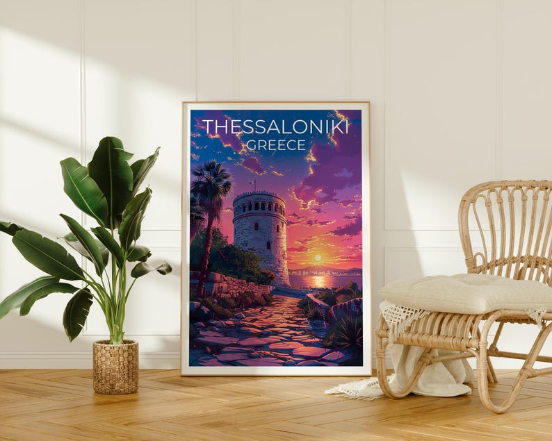 Thessaloniki Print Poster, Greece Wall Art, Thessaloniki Poster, Travel Gift Idea, Thessaloniki Illustration, Europe Poster