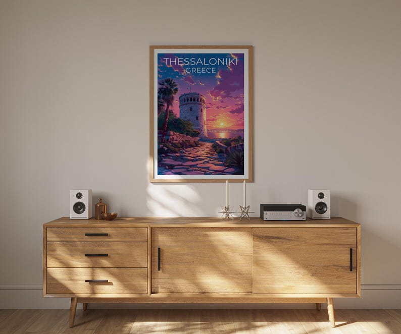 Thessaloniki Print Poster, Greece Wall Art, Thessaloniki Poster, Travel Gift Idea, Thessaloniki Illustration, Europe Poster