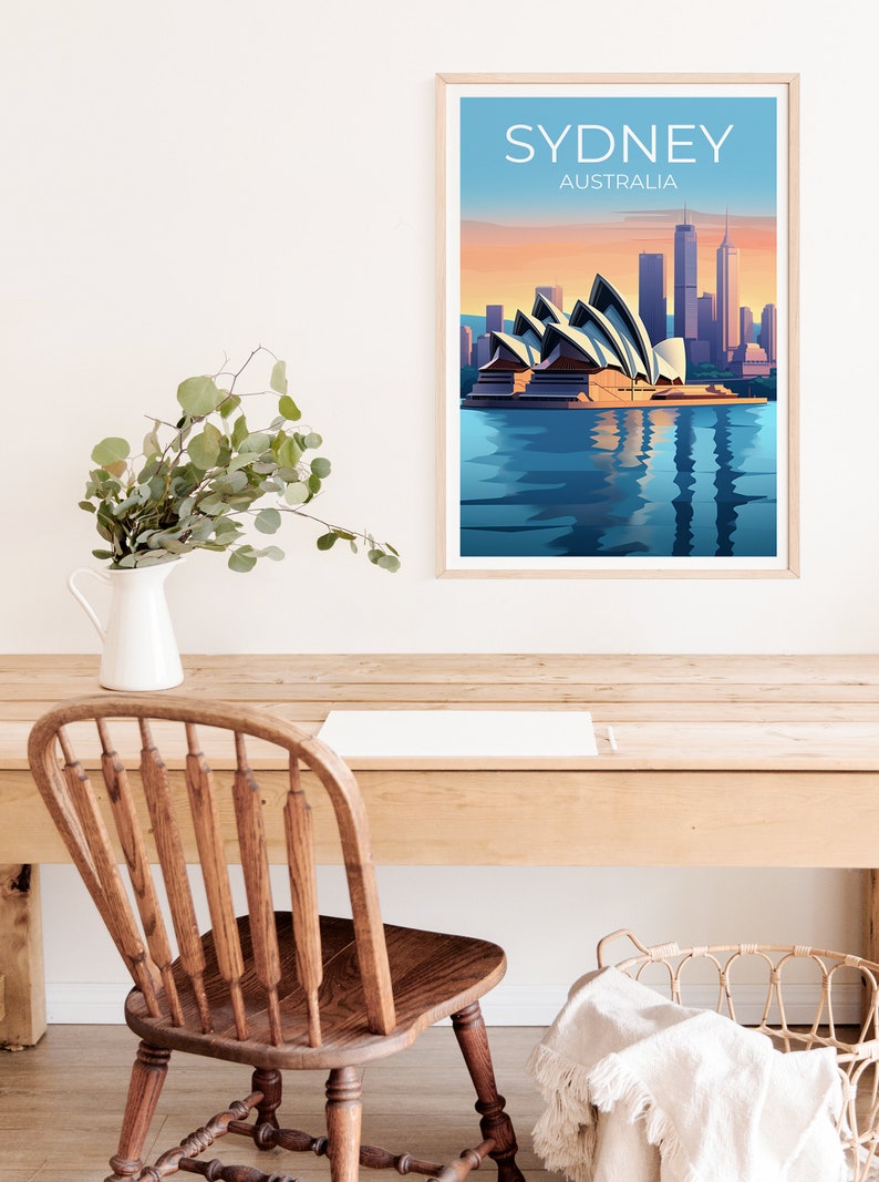 Sydney Travel Poster, Australia Wall Art, Australia Print, Sydney Poster, Sydney Opera House Poster, City Poster