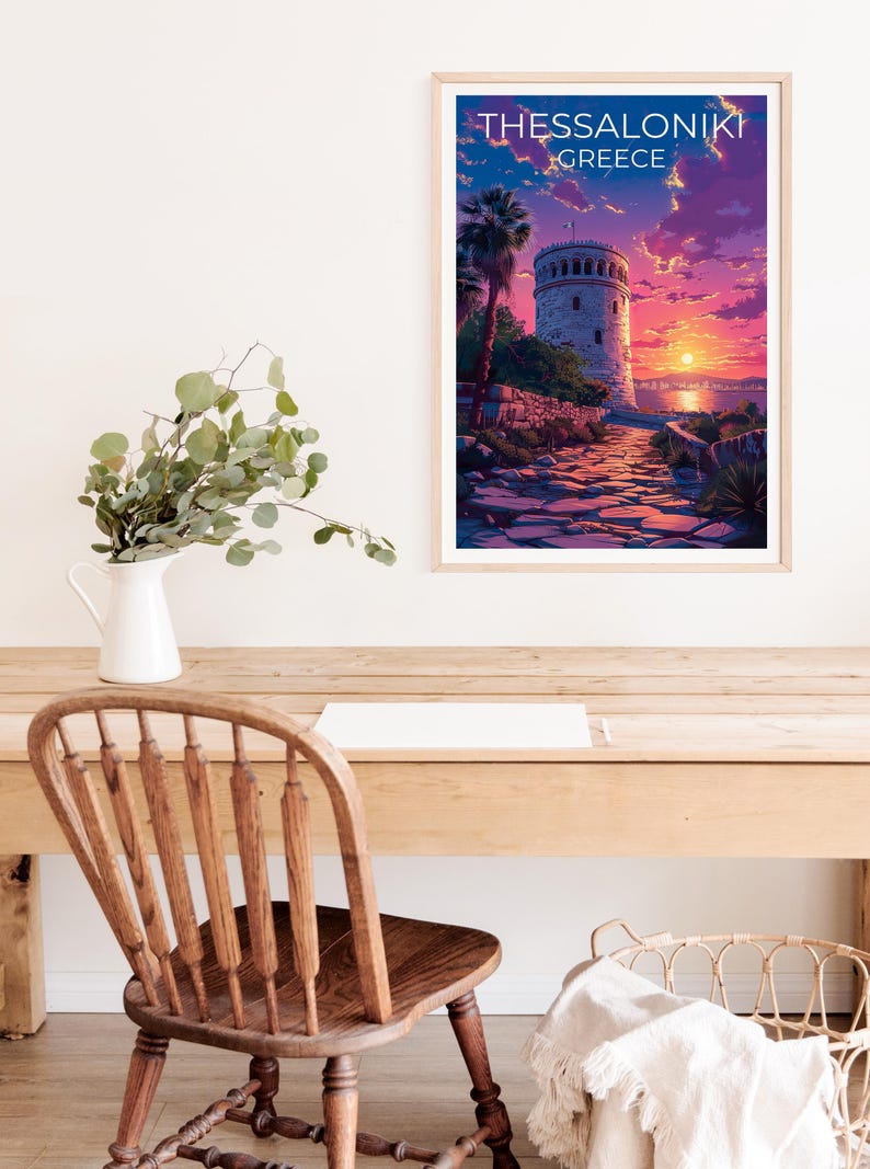 Thessaloniki Print Poster, Greece Wall Art, Thessaloniki Poster, Travel Gift Idea, Thessaloniki Illustration, Europe Poster
