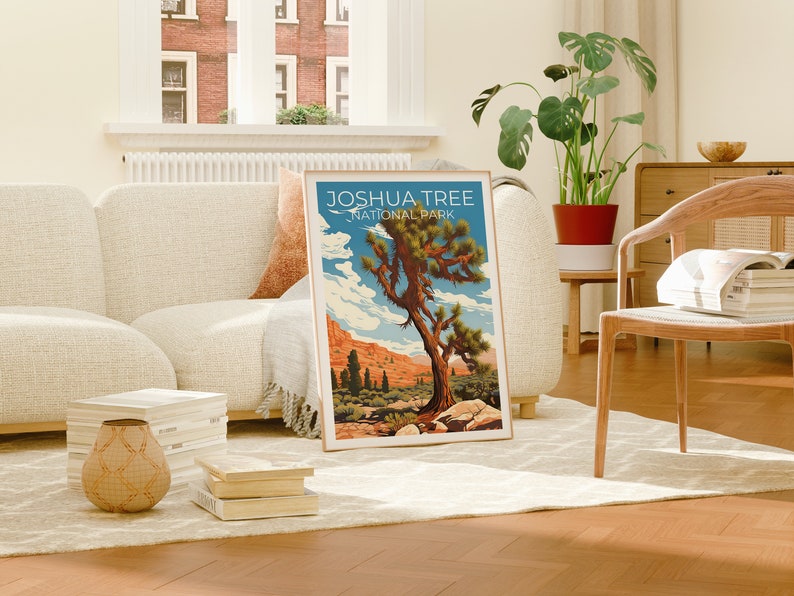 Affiche de voyage Joshua Tree, art mural de Californie, impression de Californie, affiche Joshua Tree, affiche d'arbre, affiche de nature, art Joshua Tree