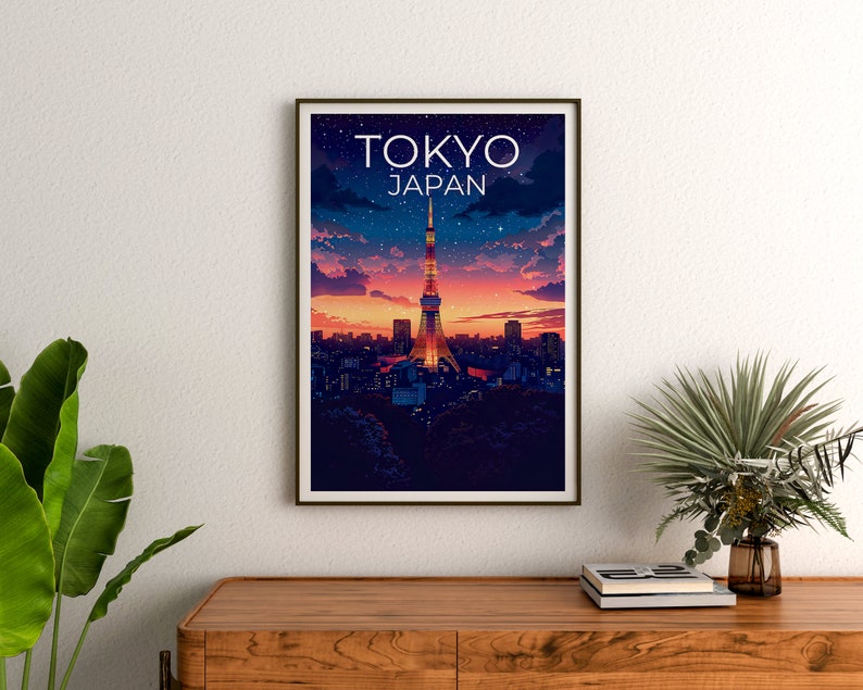 Tokyo Poster, Tokyo Print, Tokyo Tower Poster, Tokyo Tower Print, Tokyo Travel Poster, Japan Poster, Tokyo Gift