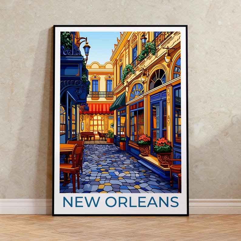 New Orleans Travel Poster, Louisiana Wall Art, Louisiana Print, New Orleans Poster, French Quarter Poster, City Poster, City Art