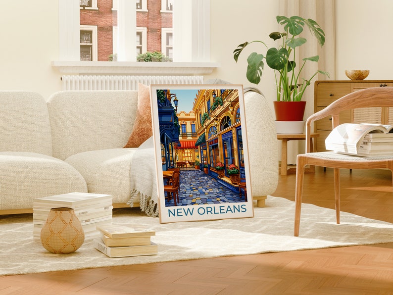 New Orleans Travel Poster, Louisiana Wall Art, Louisiana Print, New Orleans Poster, French Quarter Poster, City Poster, City Art