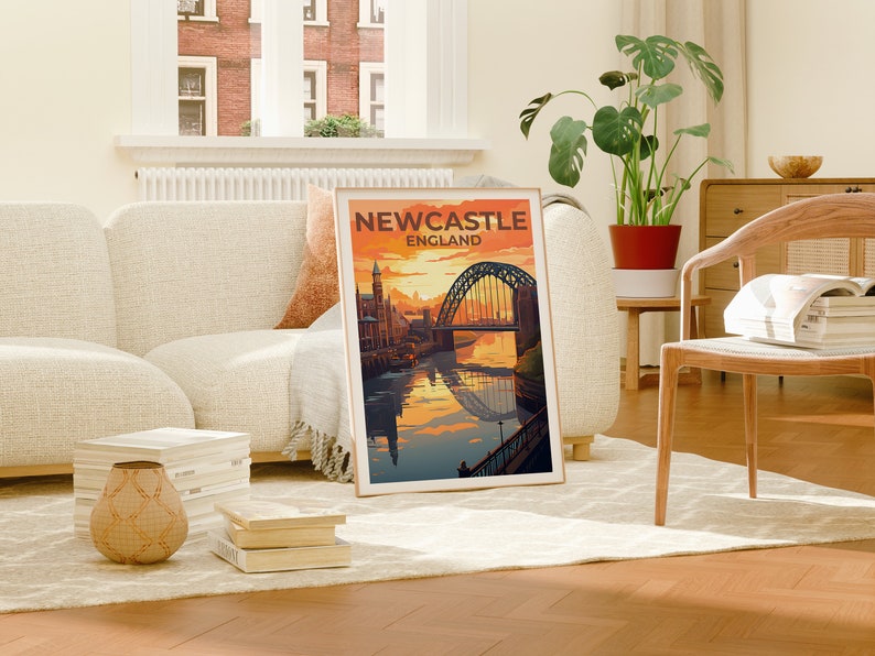 Newcastle Travel Poster, England Wall Art, England Print, Newcastle Poster, England Poster, Tyne Bridge Poster, Newcastle Art