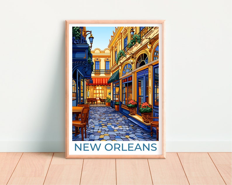 New Orleans Travel Poster, Louisiana Wall Art, Louisiana Print, New Orleans Poster, French Quarter Poster, City Poster, City Art