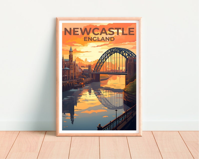 Newcastle Travel Poster, England Wall Art, England Print, Newcastle Poster, England Poster, Tyne Bridge Poster, Newcastle Art