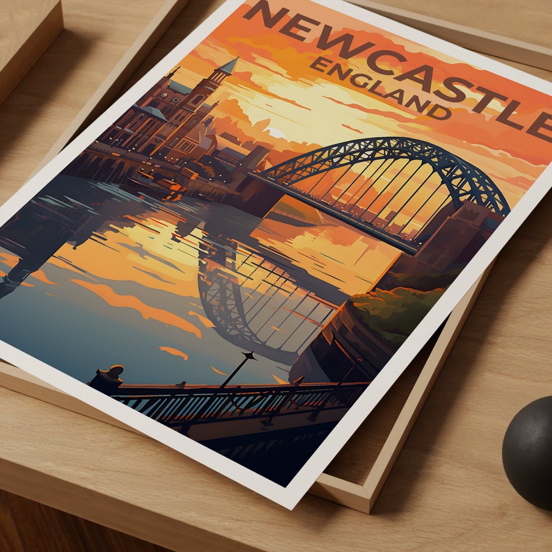Newcastle Travel Poster, England Wall Art, England Print, Newcastle Poster, England Poster, Tyne Bridge Poster, Newcastle Art