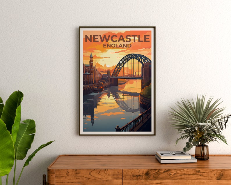Newcastle Travel Poster, England Wall Art, England Print, Newcastle Poster, England Poster, Tyne Bridge Poster, Newcastle Art