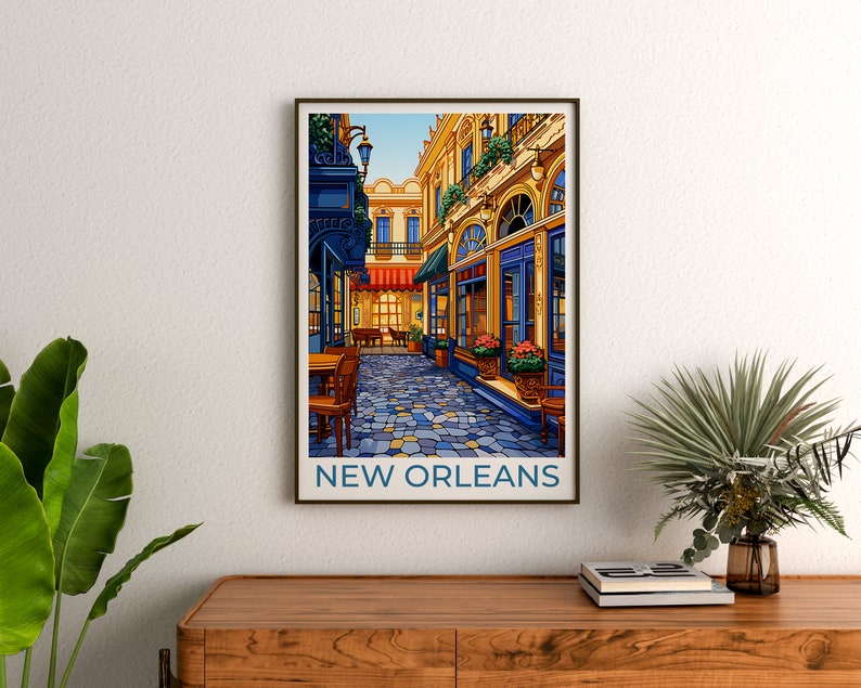 New Orleans Travel Poster, Louisiana Wall Art, Louisiana Print, New Orleans Poster, French Quarter Poster, City Poster, City Art