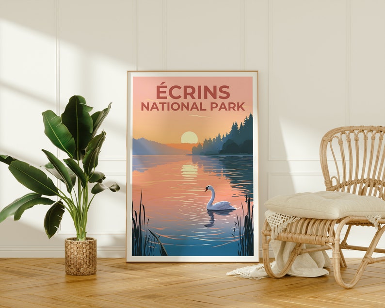 Ecrins National Park Poster, Écrins Print, France Poster, France Print, Écrins Travel Poster, Swan Poster, Écrins Art