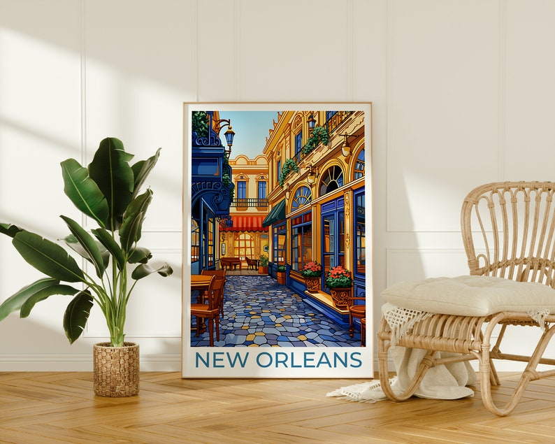 New Orleans Travel Poster, Louisiana Wall Art, Louisiana Print, New Orleans Poster, French Quarter Poster, City Poster, City Art