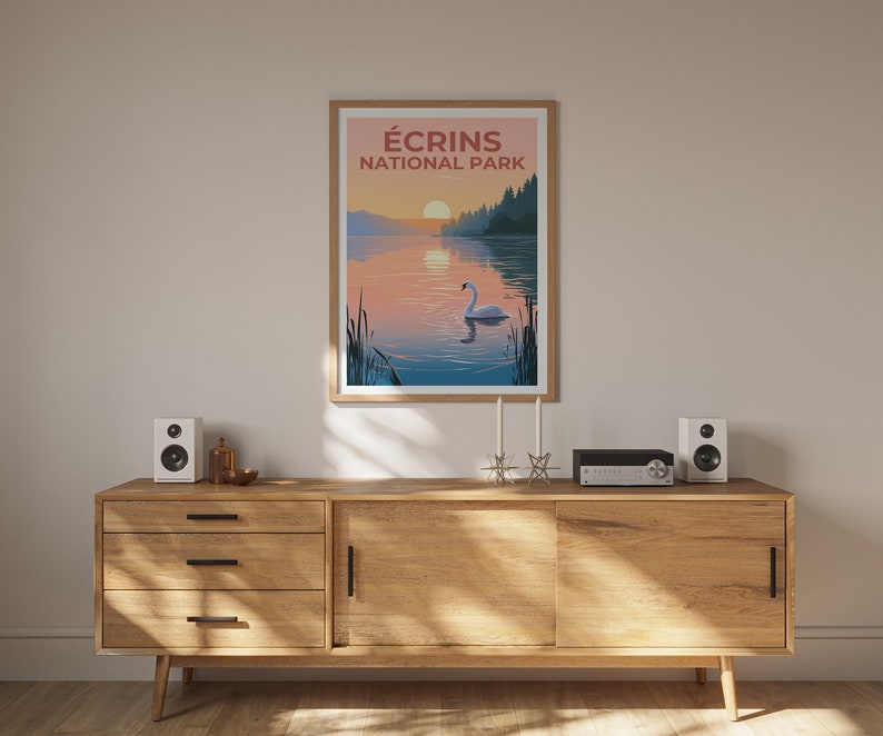 Ecrins National Park Poster, Écrins Print, France Poster, France Print, Écrins Travel Poster, Swan Poster, Écrins Art