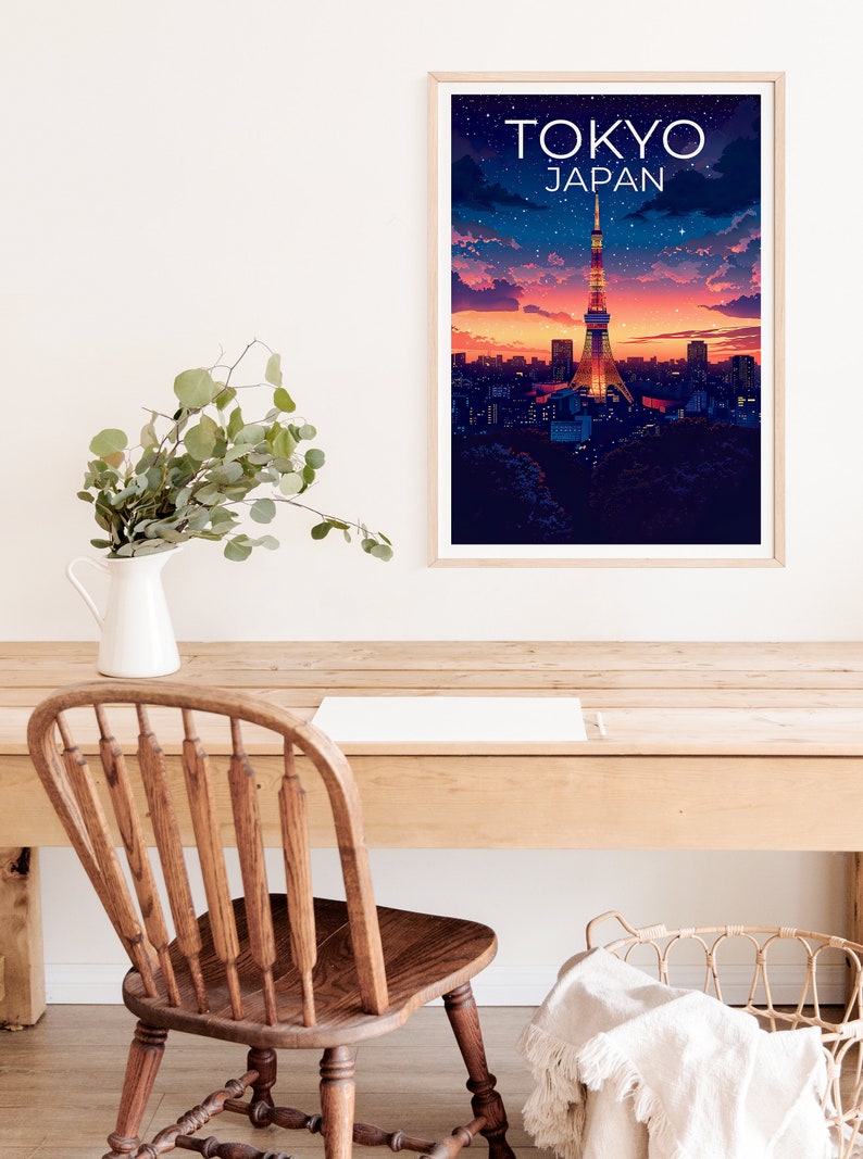 Tokyo Poster, Tokyo Print, Tokyo Tower Poster, Tokyo Tower Print, Tokyo Travel Poster, Japan Poster, Tokyo Gift