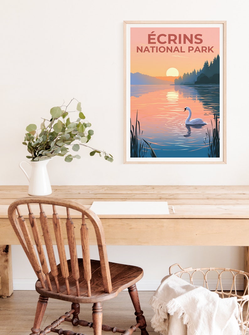 Ecrins National Park Poster, Écrins Print, France Poster, France Print, Écrins Travel Poster, Swan Poster, Écrins Art