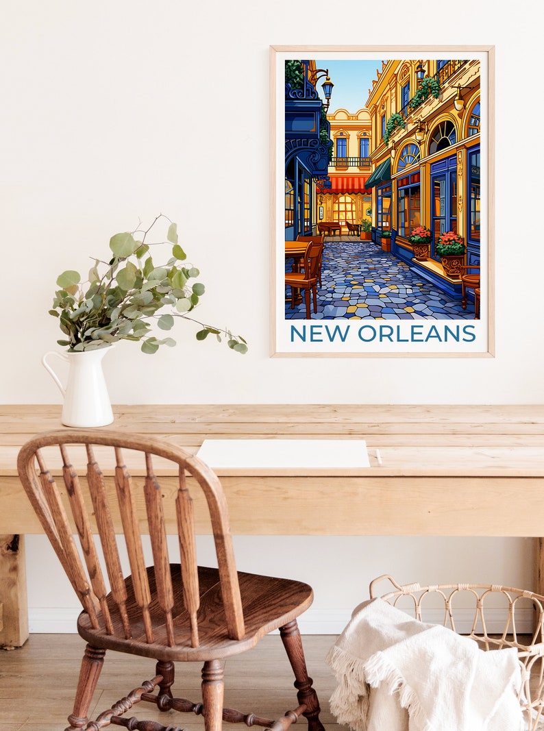 New Orleans Travel Poster, Louisiana Wall Art, Louisiana Print, New Orleans Poster, French Quarter Poster, City Poster, City Art