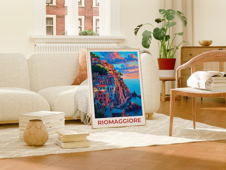 Riomaggiore Travel Poster, Italy Wall Art, Italy Print, Riomaggiore Poster, Italy Poster, City Poster, Riomaggiore Art