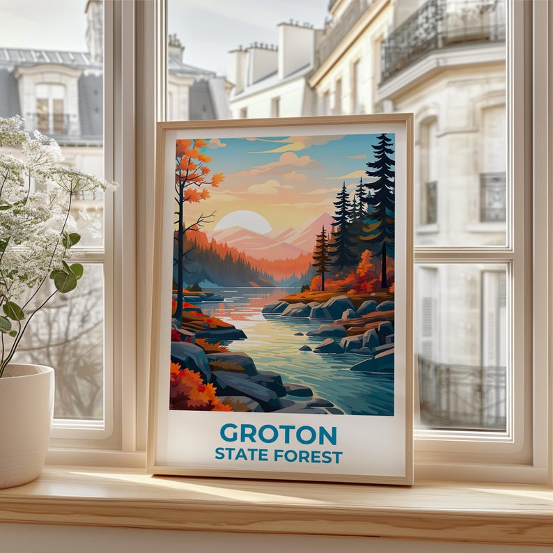 Groton State Forest Travel Print Vermont Poster New England Wall Art Vermont Poster Home Decor Birthday Gift