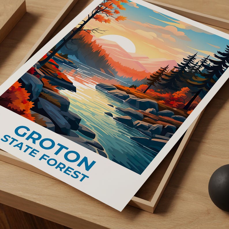 Groton State Forest Travel Print Vermont Poster New England Wall Art Vermont Poster Home Decor Birthday Gift