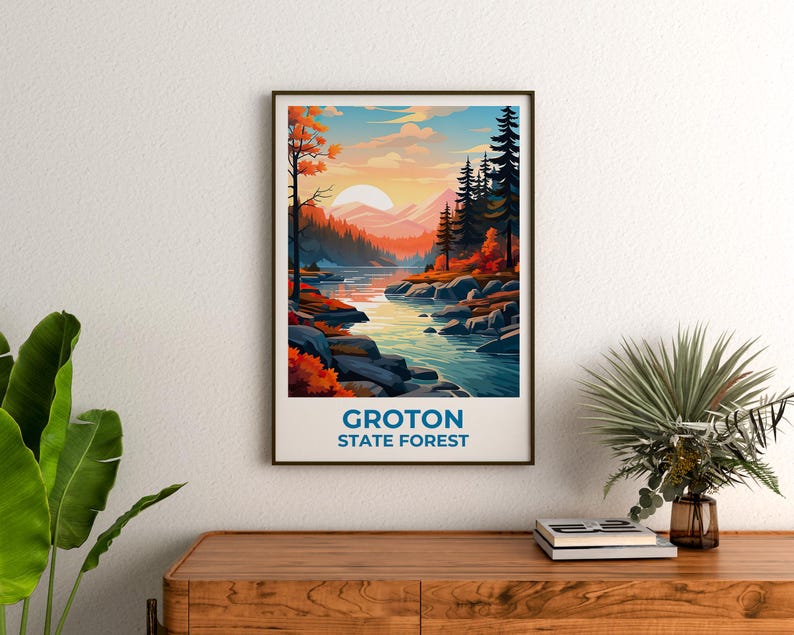 Groton State Forest Travel Print Vermont Poster New England Wall Art Vermont Poster Home Decor Birthday Gift