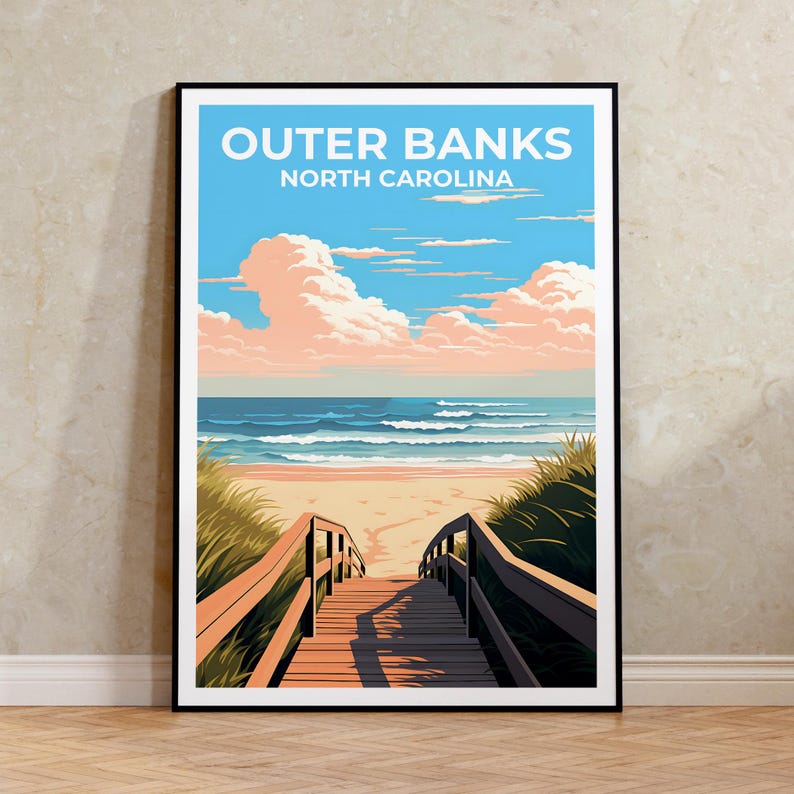 Outer Banks Poster, North Carolina Print, Beach Art, Outer Banks Print, OBX Poster, Beach Gift, OBX Print