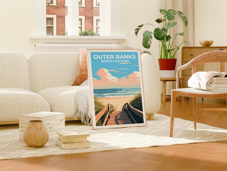 Outer Banks Poster, North Carolina Print, Beach Art, Outer Banks Print, OBX Poster, Beach Gift, OBX Print