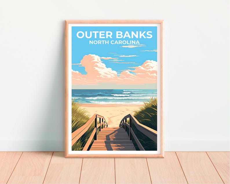 Outer Banks Poster, North Carolina Print, Beach Art, Outer Banks Print, OBX Poster, Beach Gift, OBX Print