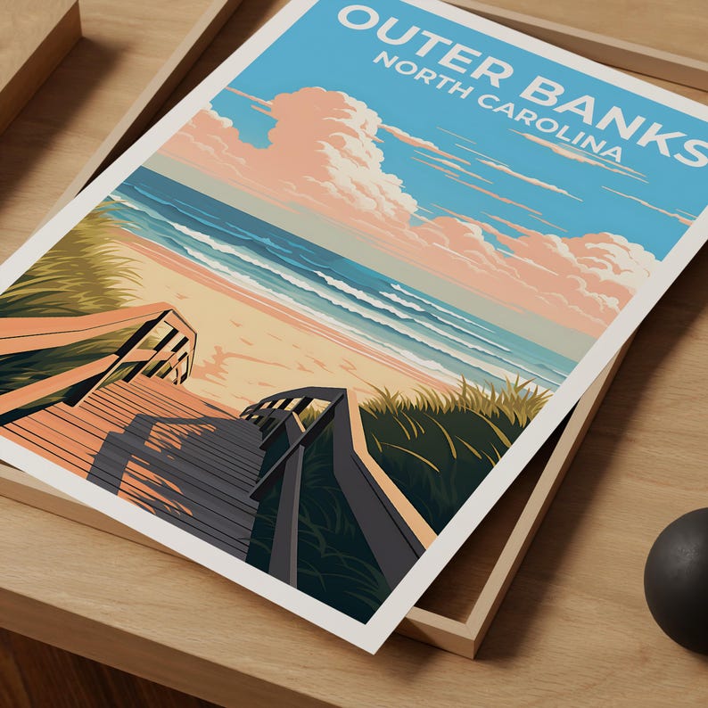 Outer Banks Poster, North Carolina Print, Beach Art, Outer Banks Print, OBX Poster, Beach Gift, OBX Print