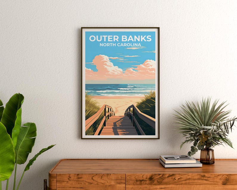 Outer Banks Poster, North Carolina Print, Beach Art, Outer Banks Print, OBX Poster, Beach Gift, OBX Print