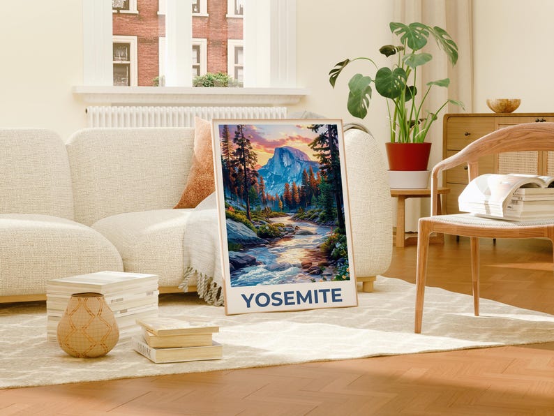Yosemite Poster, Yosemite National Park Poster, Half Dome Poster, California Poster, Yosemite Gift, California Print, Hiking Gift