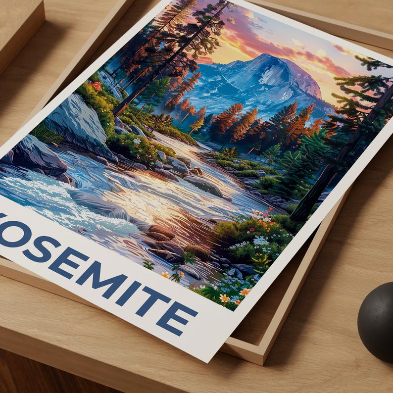 Yosemite Poster, Yosemite National Park Poster, Half Dome Poster, California Poster, Yosemite Gift, California Print, Hiking Gift