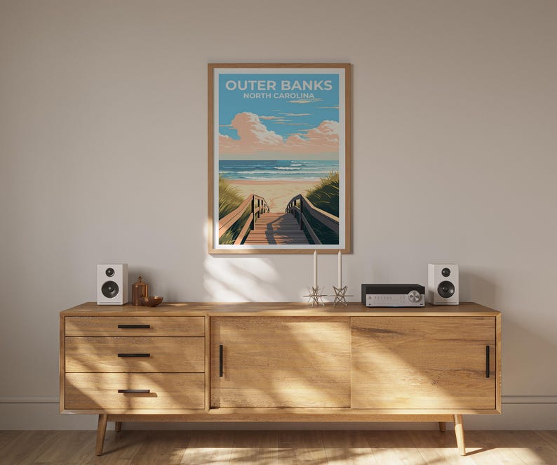 Outer Banks Poster, North Carolina Print, Beach Art, Outer Banks Print, OBX Poster, Beach Gift, OBX Print