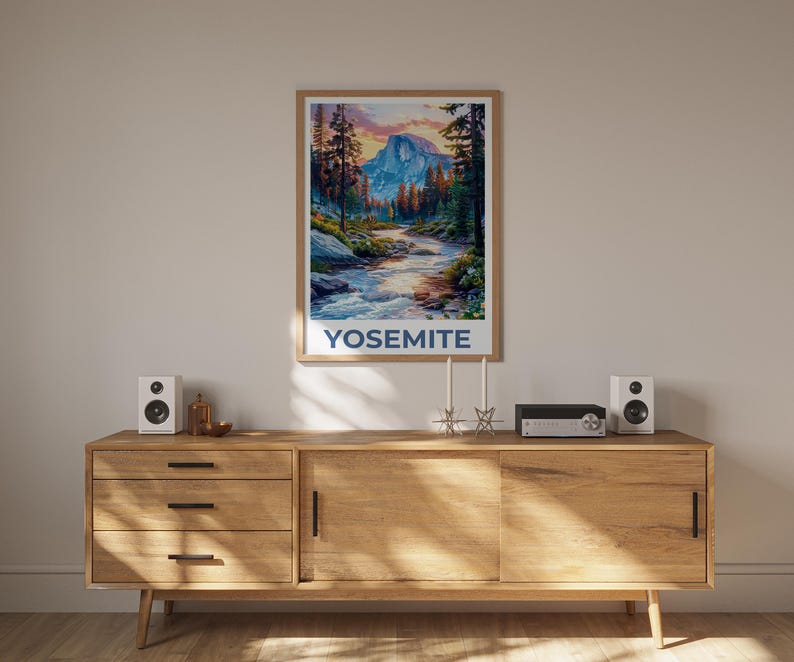 Yosemite Poster, Yosemite National Park Poster, Half Dome Poster, California Poster, Yosemite Gift, California Print, Hiking Gift