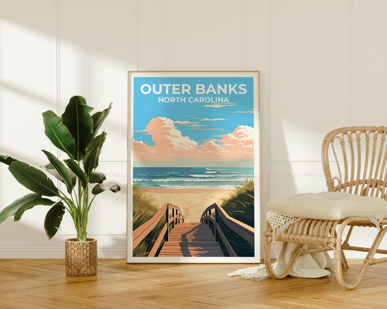 Outer Banks Poster, North Carolina Print, Beach Art, Outer Banks Print, OBX Poster, Beach Gift, OBX Print
