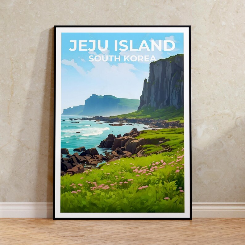 Jeju Island Travel Poster, South Korea Wall Art, South Korea Print, Jeju Island Poster, Asia Poster, Nature Poster, Jeju Island Art