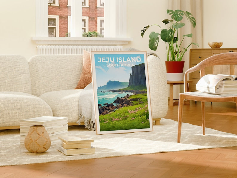 Jeju Island Travel Poster, South Korea Wall Art, South Korea Print, Jeju Island Poster, Asia Poster, Nature Poster, Jeju Island Art