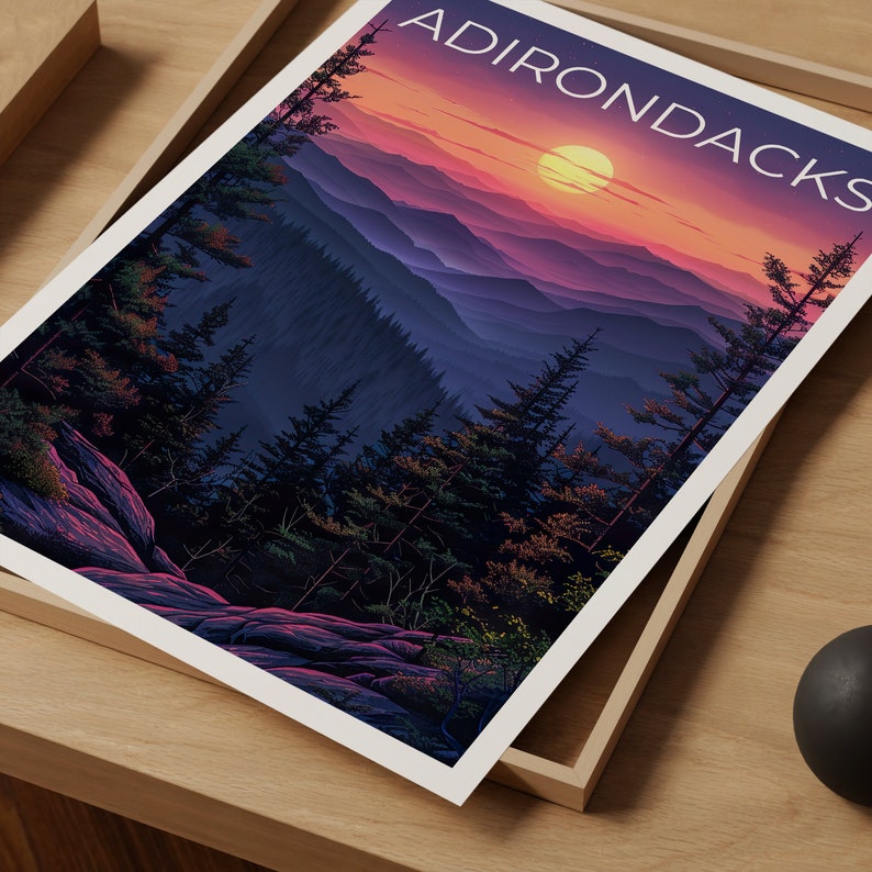 Adirondacks Poster, Adirondacks Print, New York Poster, Forest Poster, Adirondack Mountains Poster, Adirondacks Art