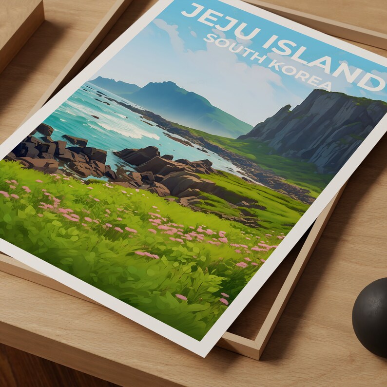 Jeju Island Travel Poster, South Korea Wall Art, South Korea Print, Jeju Island Poster, Asia Poster, Nature Poster, Jeju Island Art