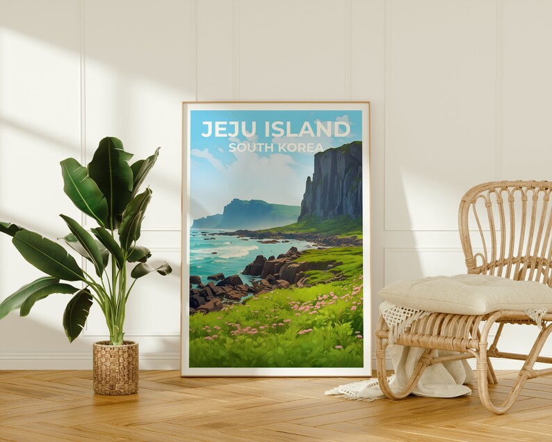 Jeju Island Travel Poster, South Korea Wall Art, South Korea Print, Jeju Island Poster, Asia Poster, Nature Poster, Jeju Island Art